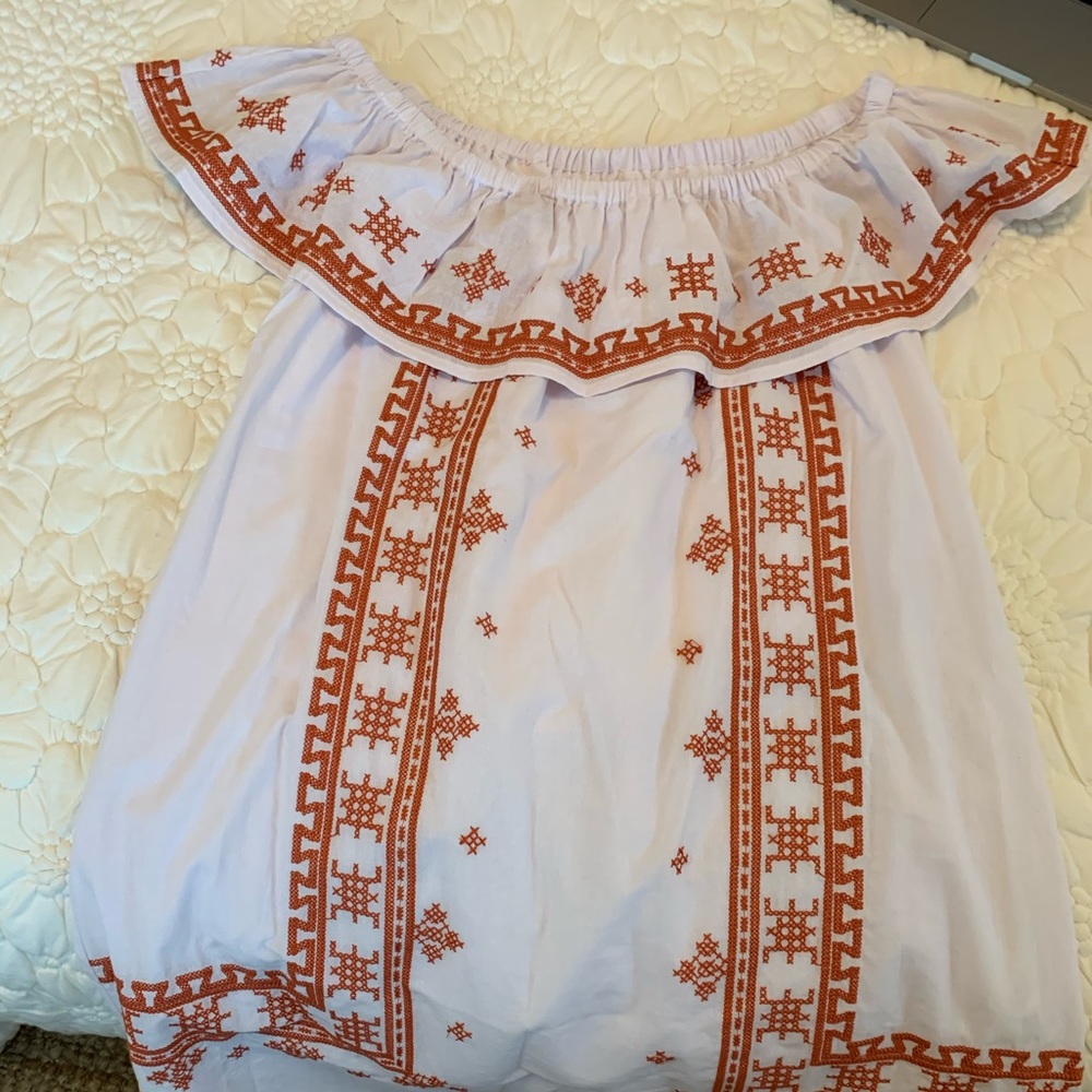 White and orange dress